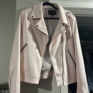 Baby pink suede jacket